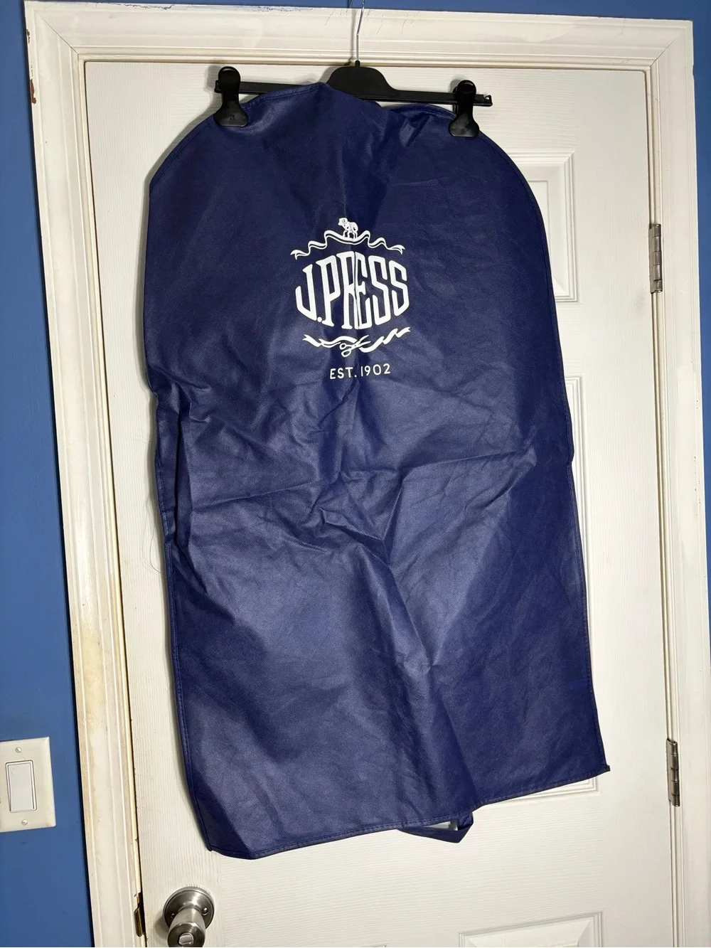 J.Press Navy Garment Bag - Classic Travel Protection